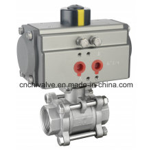 Pneumatic Control Actuator Three Pieces Stainless Steel Ball Valve